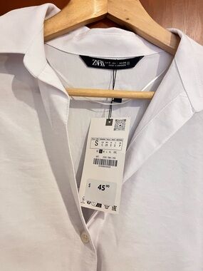 Zara White Men's Casual Button-Down Shirt